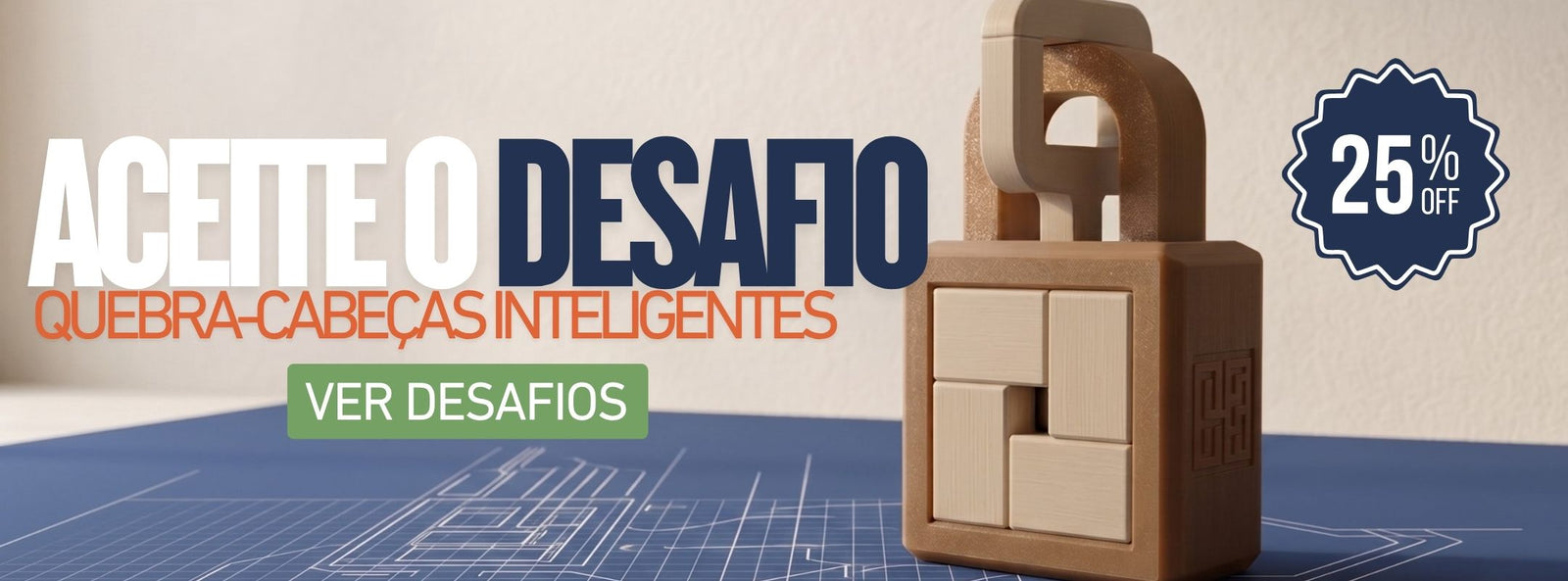 Aceite o desafio — quebra-cabeças inteligentes com 25% OFF