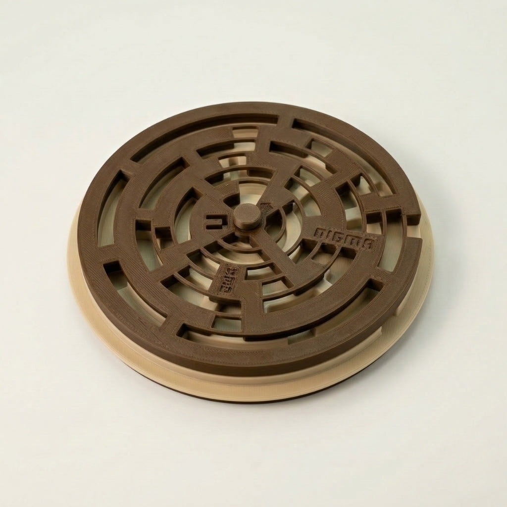 Labirinto circular com esfera Nigma M2 — detalhe do desafio