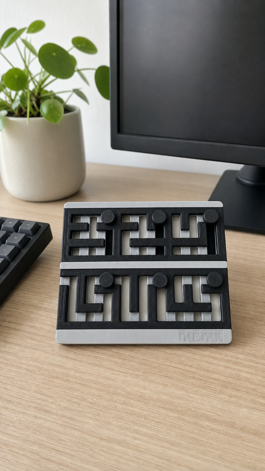 Labirinto Nigma M3 na mesa de home office (imagem ilustrativa)